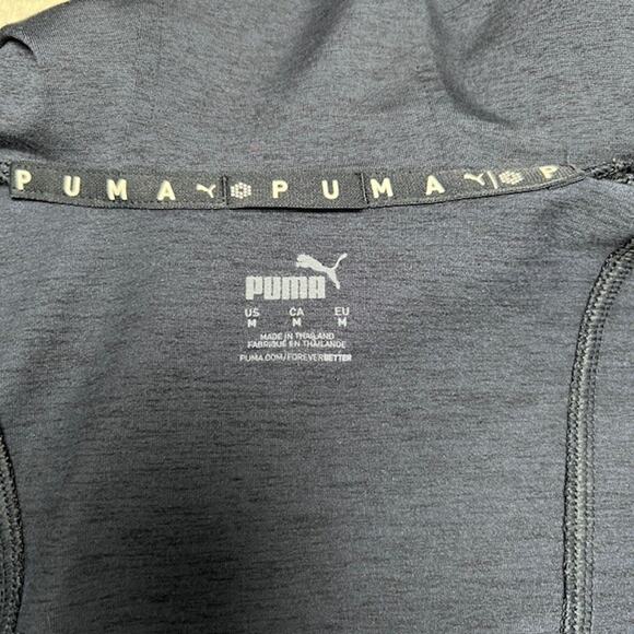 Women's Puma Blue Cloudspun Drawstring Cropped Full Zip Hoodie Size Medium - Picture 4 of 5